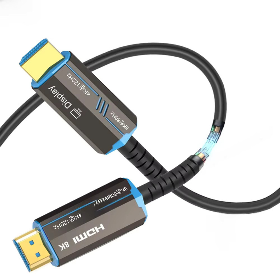 Fdbro HDMI 2.1 Glasfaserkabel in Schwarz mit 8K Auflösung, 120Hz und 48Gbps für TV, Projektor und Konsole - Bild 1