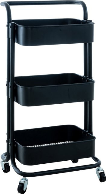 CLP Arbeitswagen Mailo Servierwagen aus Metall mit 3 Ebenen in Schwarz Matt - Bild 1