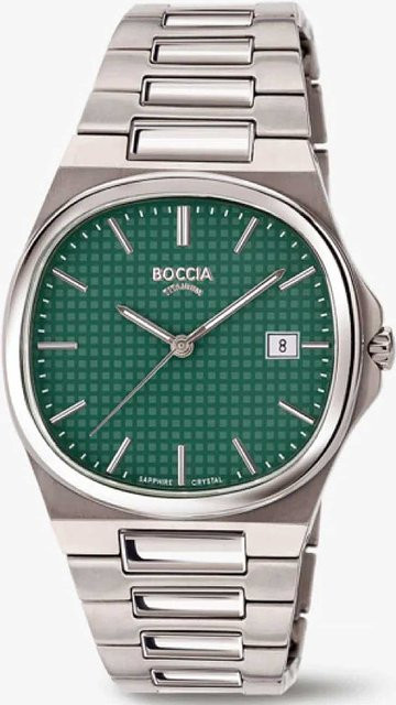 Boccia Herrenuhr, Quarz, Titan, Saphirglas, 39 mm, Grün, 5 ATM - Bild 1