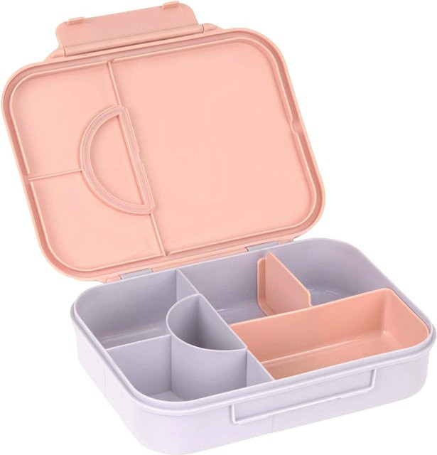 Lässig Bento-Brotdose Happy Fruits in Pink mit Trennfächern - Bild 1
