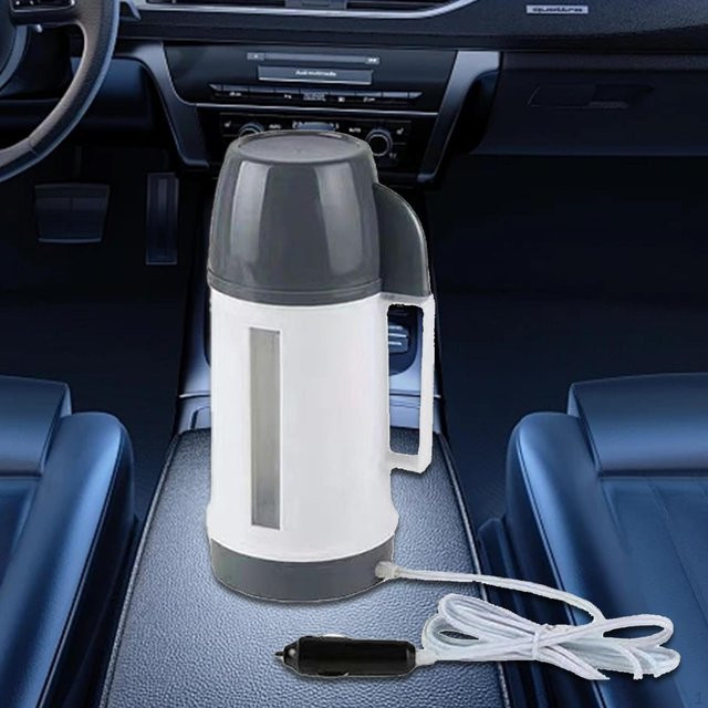 Auto-Wasserkocher mit Flasche für Reisen im Freien 12V, Farbe: Weiß - Bild 1