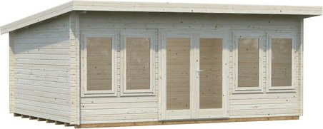 Palmako Lisa Blockbohlenhaus aus Fichtenholz mit Pultdach in Braun, B: 530 cm, H: 234 cm, T: 380 cm - Bild 3
