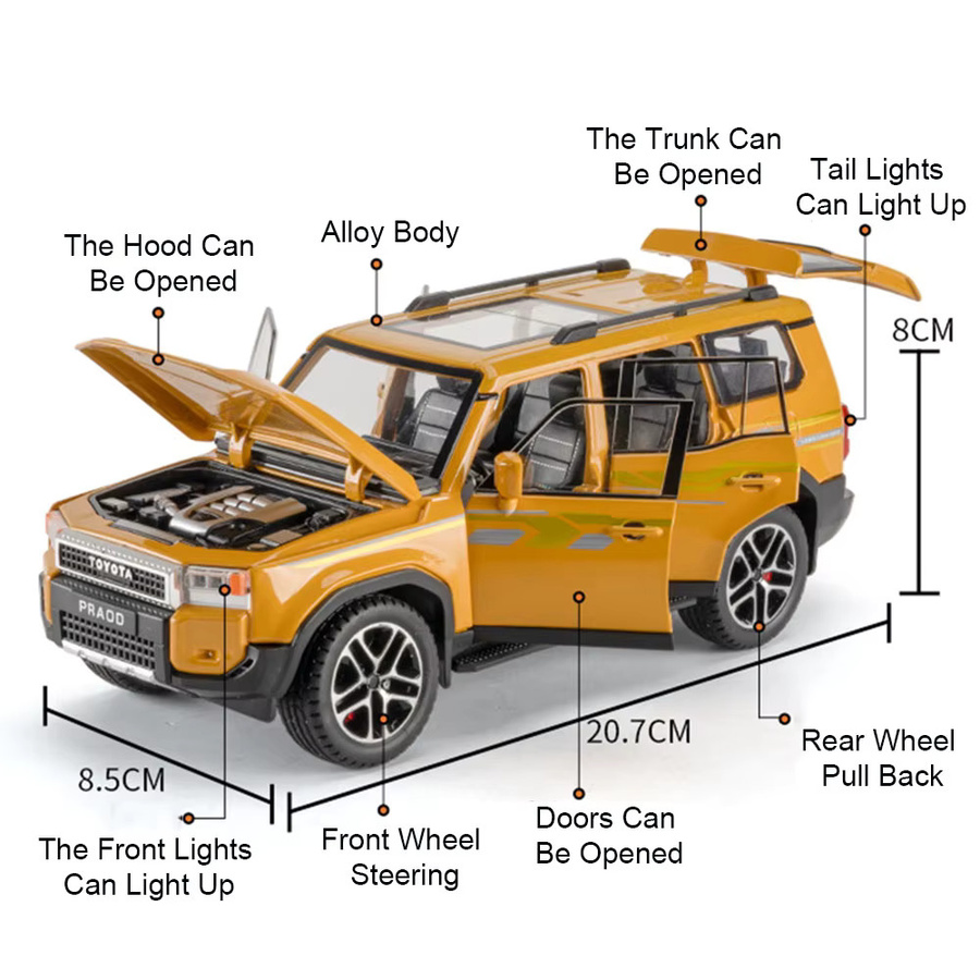 MAKEDA FJ Cruiser Prado LC250 Automodell, 1:24, Metall, mit Licht und Sound - Bild 2