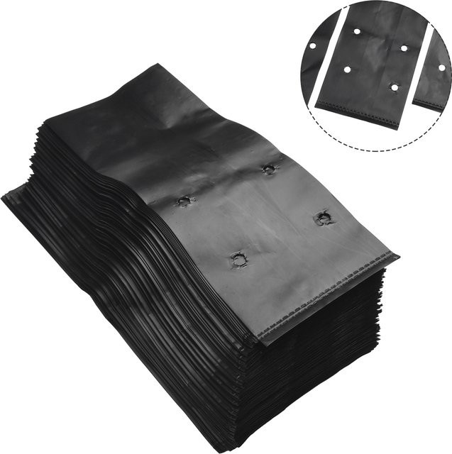 Vibratite Pflanzbeutel für Gemüse und Blumen, 100 Stück, Schwarz, B/T/H: 30,0 x 17,0 cm - Bild 1