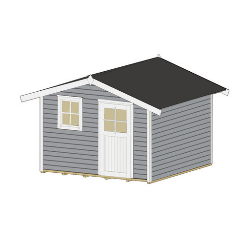WEKA Gartenhaus 123 Gr.3 aus Massivholz in Grau mit Satteldach, B/H/T: 390 x 247 x 238 cm - Bild 4