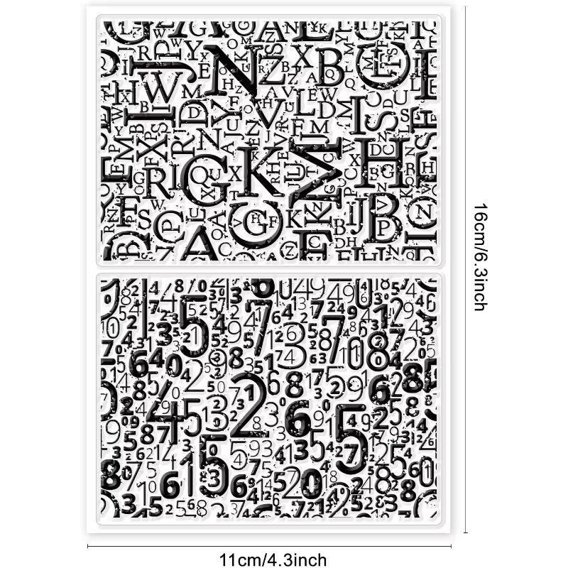 Transparente Silikon-Briefmarken mit Buchstaben und Zahlen für DIY-Prägestempel und Textgestaltung - Bild 3