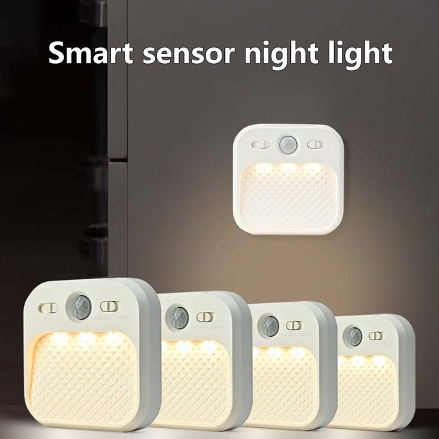 Wiederaufladbares LED-Nachtlicht mit Bewegungsmelder in Weiß, magnetisch und selbstklebend für Schlafzimmer, Küche, Treppe und Flur - Bild 1