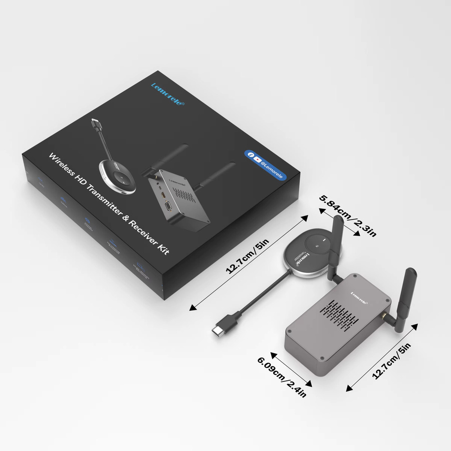 Lemorele Kabelloser HDMI-Sender und VGA/HDMI-Empfänger Video-Extender Display-Adapter für PC, TV und Projektor - Bild 6