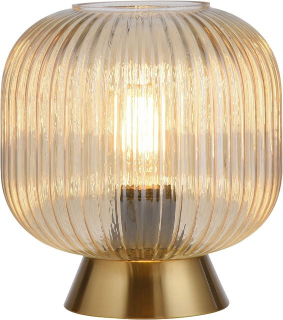 Tischleuchte SCHÖNER WOHNEN NAMI in Glas in Amber und Braun mit nordischem Design - Bild 1