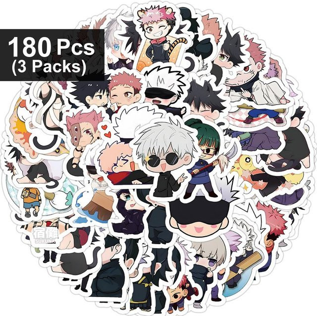 Jujutsu Kaisen Anime Aufkleber Set mit Satoru Gojo und Itadori Yuji für Laptop, Handy und Tagebuch, Mehrfarbig - Bild 1