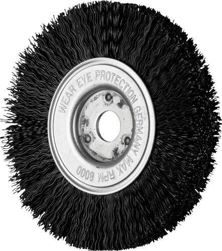PFERD TOOLS Rundbürste RBU ungezopft mit schwarzem Kunststoffbesatz für Holz und Metall, Durchmesser: 100 mm, Bohrung: 12 x 12 mm, Drahtstärke: 0,40 mm - Bild 1