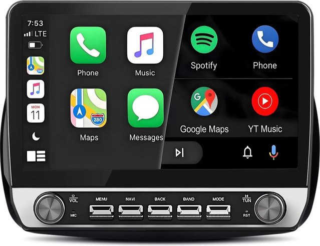 Junsun Autoradio mit Drehknöpfen für BENZ Smart 453 Fortwo 2014-2020 mit Bluetooth, GPS und 10,1 Zoll Display in Schwarz - Bild 1