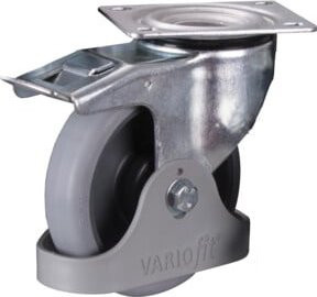 VARIOfit Bremsrolle grau aus thermoplastischem Kunststoff, B/T: 160 x 40 mm - Bild 1