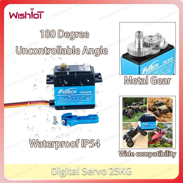 wishiot Digitales Servo, Stahlgetriebe, Eisenkernmotor, 180 Grad - Bild 1