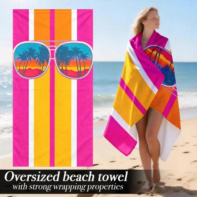 Luxuriöses Strandtuch von Ka Chen Muxi aus Mikrofaser in Multicolor, Breite: 30 cm, Höhe: 60 cm - Bild 1