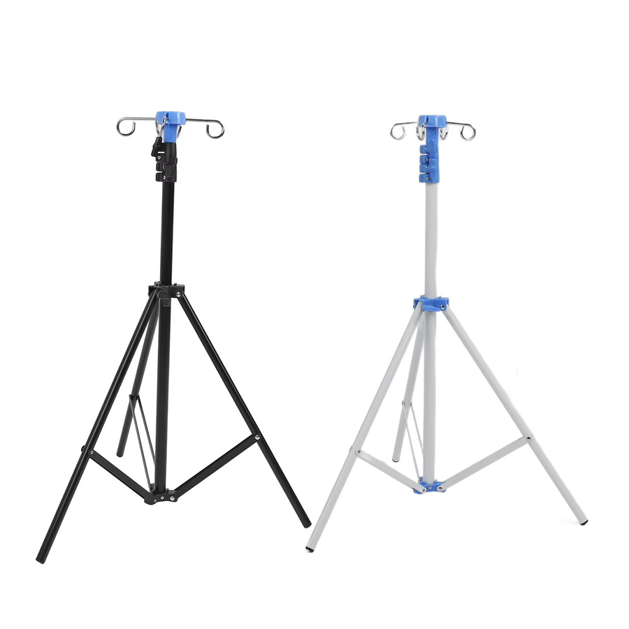 Qiilu Multifunktionaler IV-Tropfbeutel-Stativständer mit 4 Haken und Teleskopfunktion, Schwarz, Durchmesser: 22 mm - Bild 2