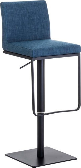 TPFLiving Barhocker Panda mit blauem Stoff und schwarzem Gestell, drehbar, Höhe: 109 cm, Breite: 44 cm, Tiefe: 42 cm - Bild 1