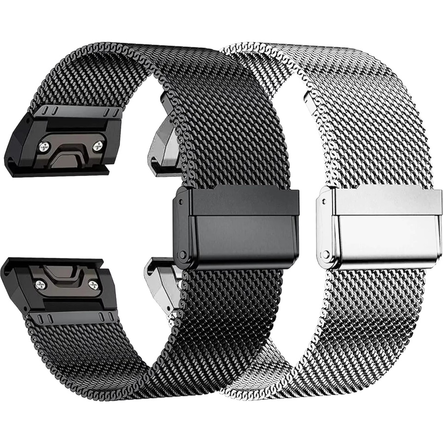 OAKCHARM Uhrenarmband Edelstahl, Milanaise, Silber, 20mm, 22mm, 26mm - Bild 4