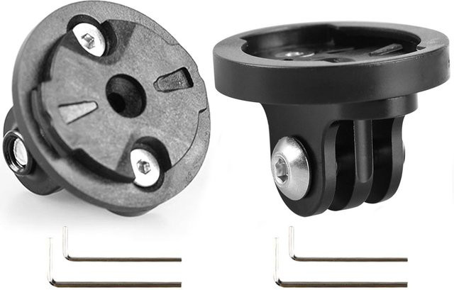 Fahrradcomputer-Halterung und Montageadapter für Garmin und GoPro in Schwarz - Bild 1