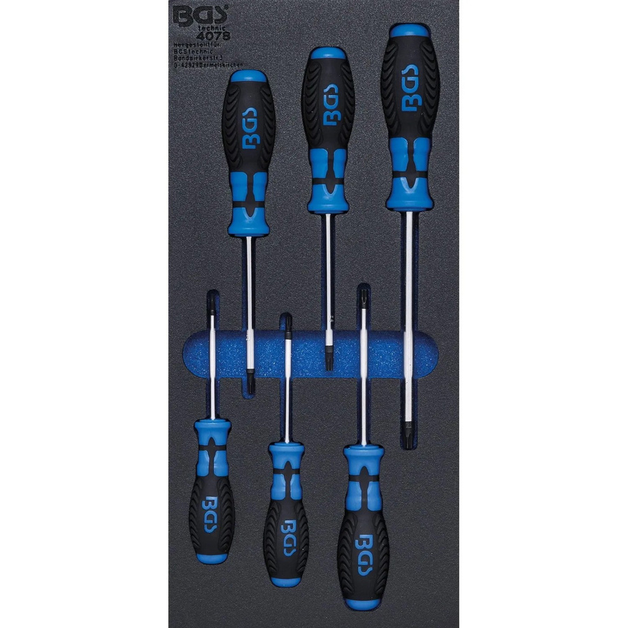BGS Werkstattwageneinlage 1/3 Schraubendreher T-Profil für Torx 6-teilig in Blau - Bild 2