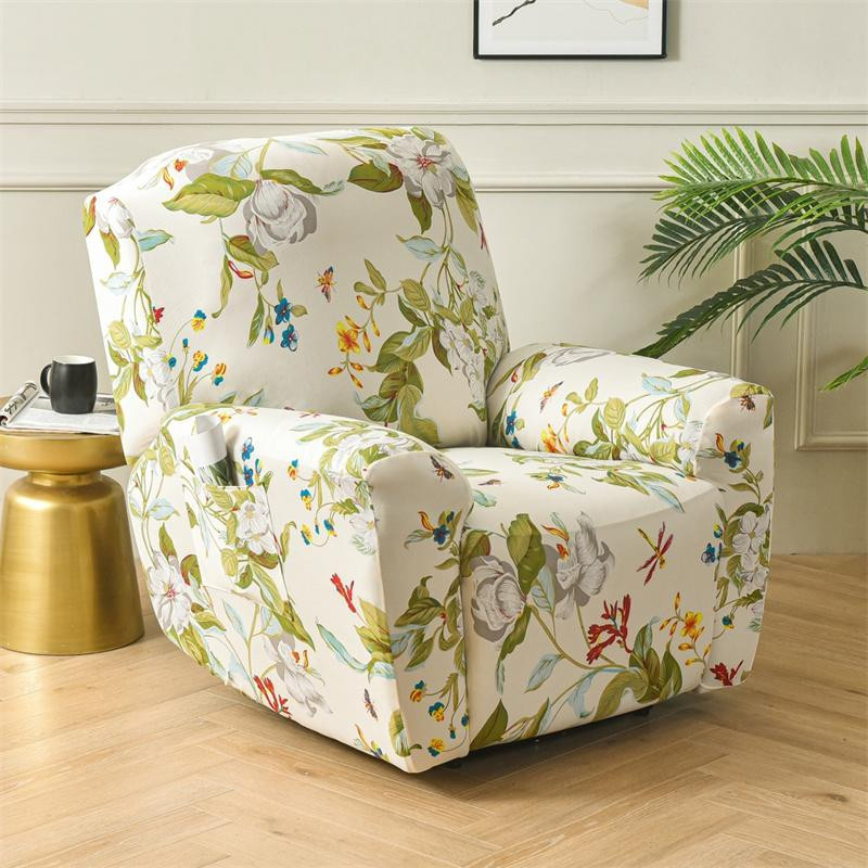 Yiran Furniture Elastischer Liegesofabezug mit geometrischem Print, bedruckter Stretch-Einzelsofabezug aus Polyester, Mehrfarbig - Bild 1