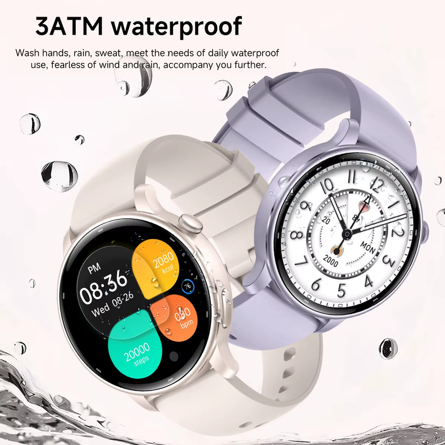 Vwar Smartwatch für Damen und Herren mit GPS, HD AMOLED-Bildschirm, Herzfrequenzmessung und Bluetooth-Anruffunktion, IP68 wasserdicht, Farbe: Pink, Gewicht: 37g - Bild 5