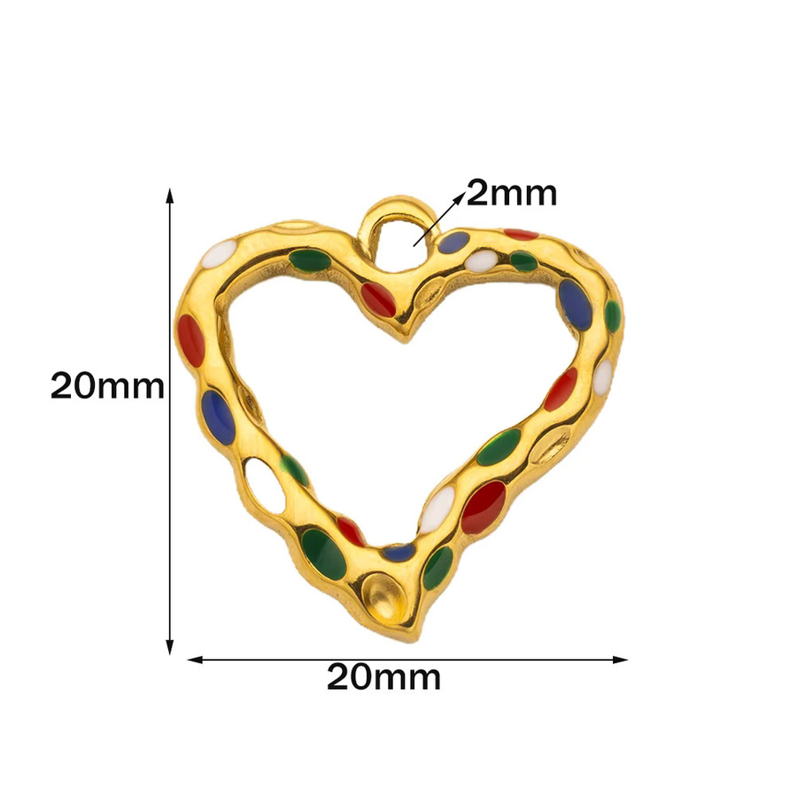 Herz Charms Anhänger Edelstahl, bunt, Unisex - Bild 2