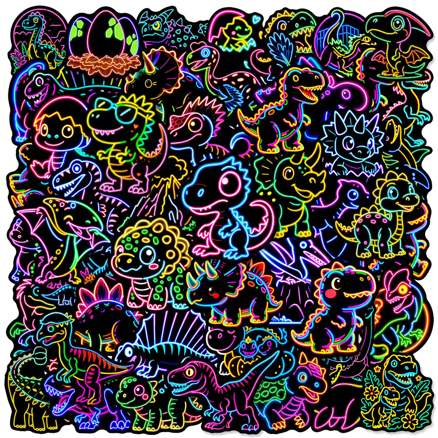 GOGOTU Dinosaurier-Graffiti-Aufkleber, 50-teiliges Set, multicolour - Bild 2