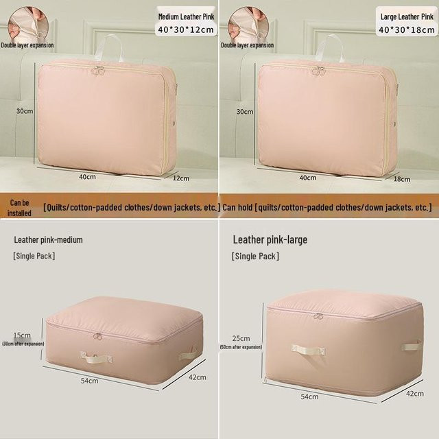 Aufbewahrungstasche aus Baumwolle von the BAY in Pink für Steppdecken und Kleidung, B/T/H: 40 x 30 x 12 cm - Bild 1