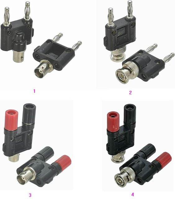 BNC auf Bananenstecker und Buchse HF-Adapter koaxial in Schwarz - Bild 1