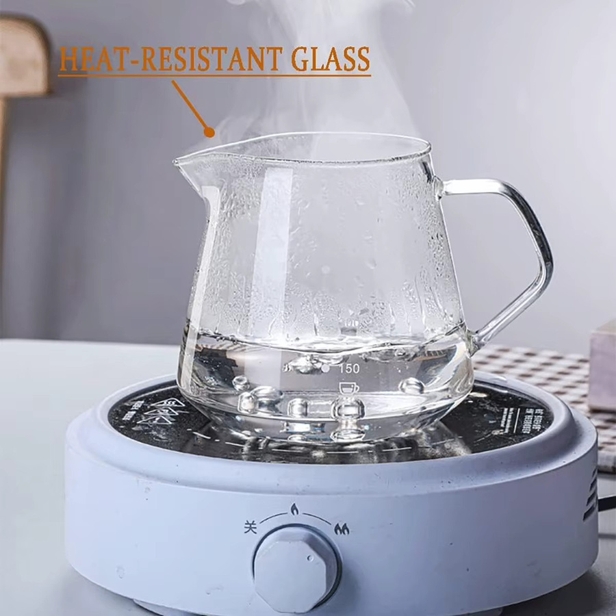 MYVIT Kaffeekanne aus Glas mit wiederverwendbarem Filter, 300 ml, transparent - Bild 2