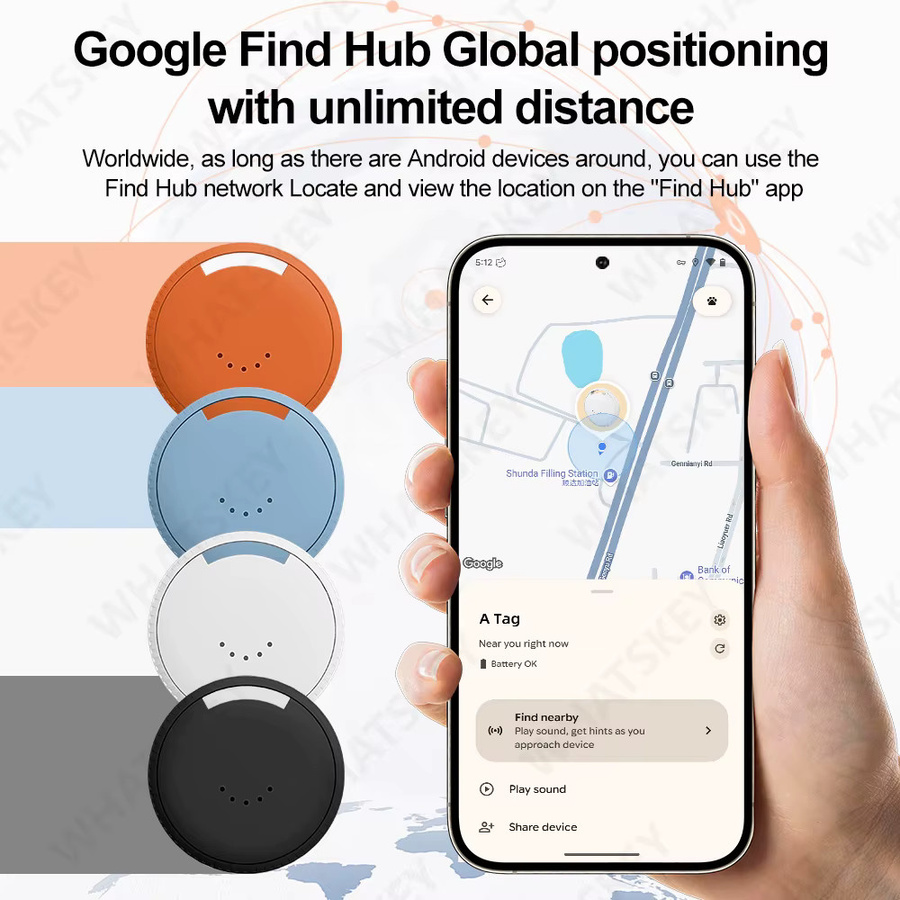 Peocke Anti-Verlust-Tracker Smart Tag in Blau für Google Find My Device und Android-Systeme zur Positionierung von Schlüsseln, Koffern und Taschen - Bild 2