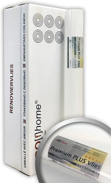 PROFHOME PremiumVlies Plus Renoviervlies Glattvlies in Weiß, 1 Karton mit 6 Rollen für 150 m2 - Bild 1
