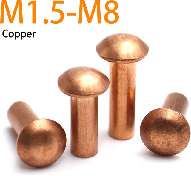 Zimir Kupfernieten mit Rundkopf in Messing-Optik, Gold/Braun - Bild 1