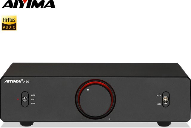 AIYIMA A20 HPF Stereo-Leistungsverstärker mit PFFB und Hochpassfilter, TPA3255 HiFi 2.0 Audio-Verstärker in Schwarz, 300Wx2 mit XLR/RCA Symmetrischem Eingang - Bild 1