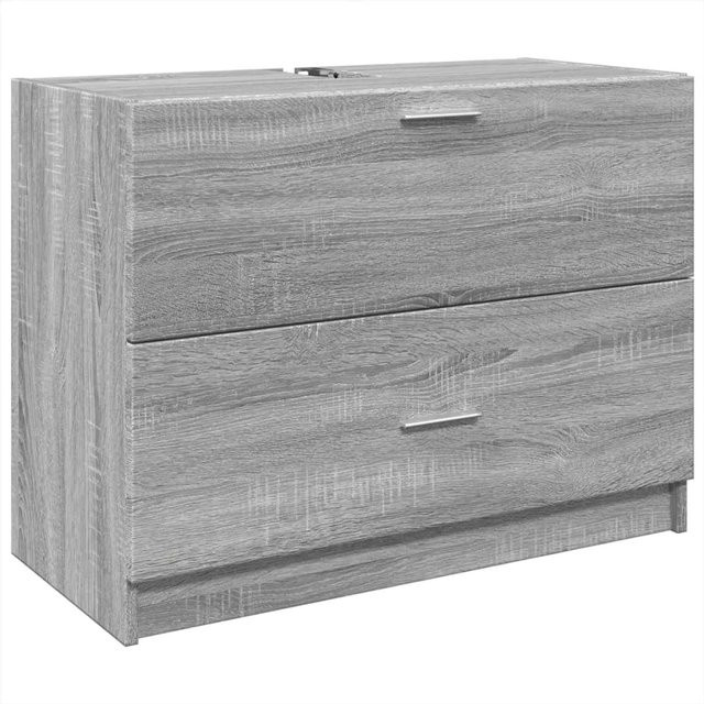 vidaXL Waschbeckenunterschrank Sonoma Grau aus Holzwerkstoff B/T/H: 78 x 37 x 59 cm - Bild 1