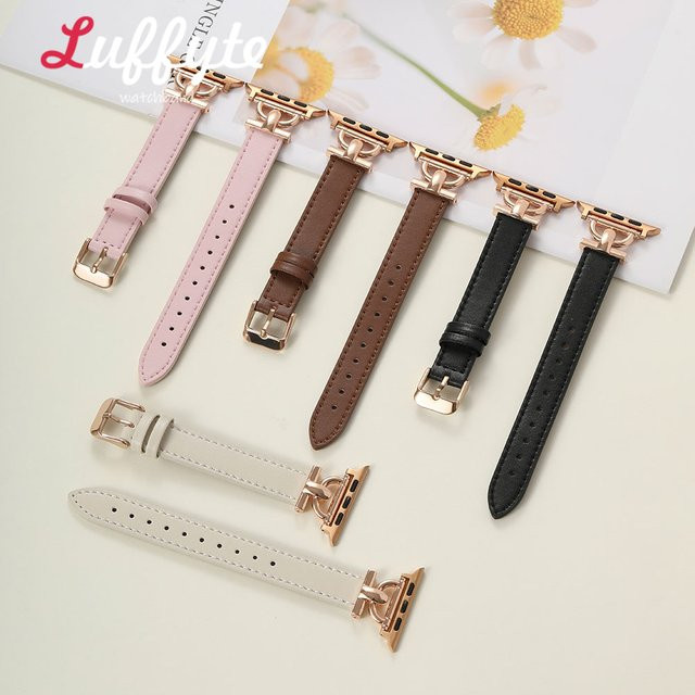 luffyte Uhrenarmband Leder, Damen, Schwarz - Bild 1
