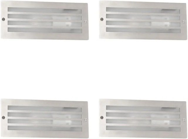 QAZQA 4er Set Moderne Einbaustrahler Hurricane aus Edelstahl in Silber und Grau, IP44, dimmbar, E27 - Bild 1