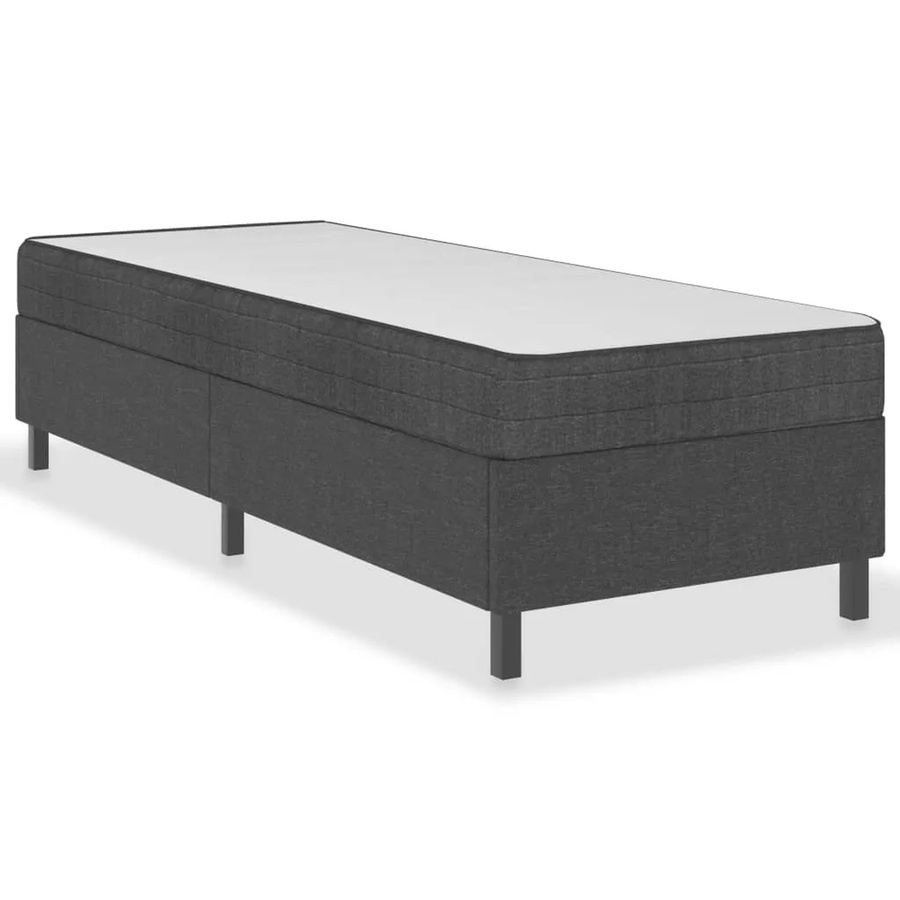 vidaXL Boxspring-Bettgestell aus Stoff in Grau, B/T: 100 x 200 cm - Bild 2