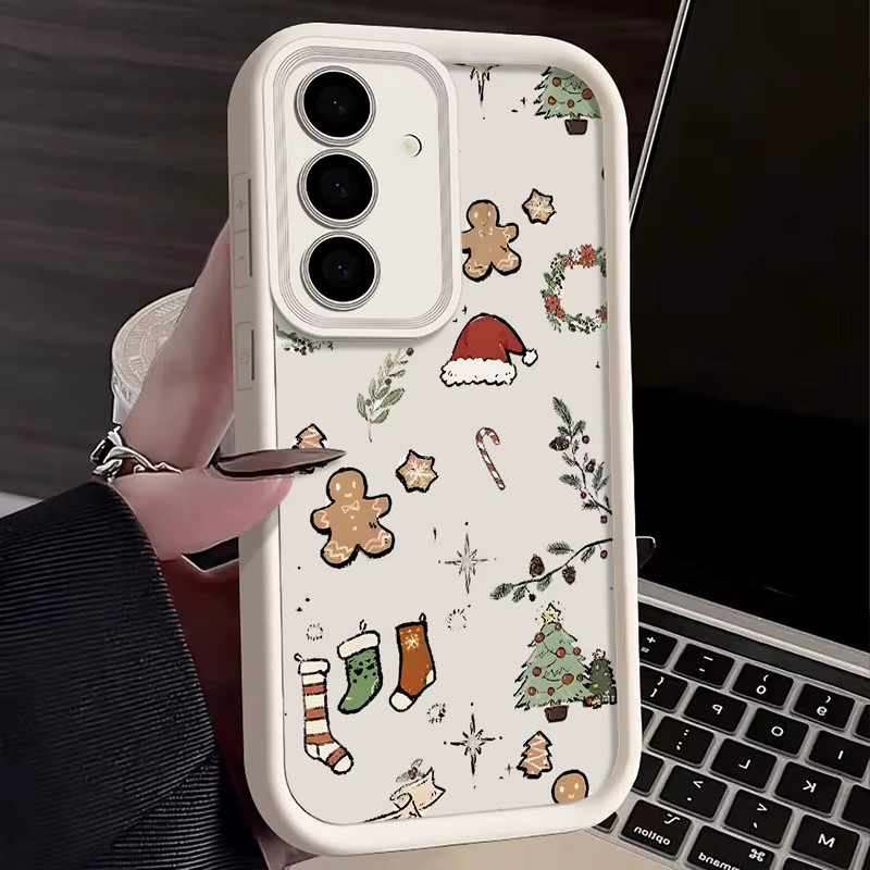 Weihnachtliche Handyhülle mit Cartoon-Design für Samsung Galaxy S25 S24 S23 S22 Ultra FE A55 A54 A15 A16 A17 A26 A36 A56 5G in Weiß - Bild 3