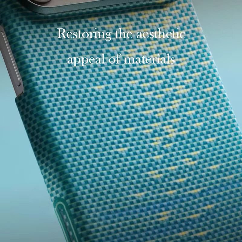 PITAKA Kohlefaser-Hülle für iPhone 17 Air in Blau mit Kevlar und Wireless Charging Unterstützung - Bild 2