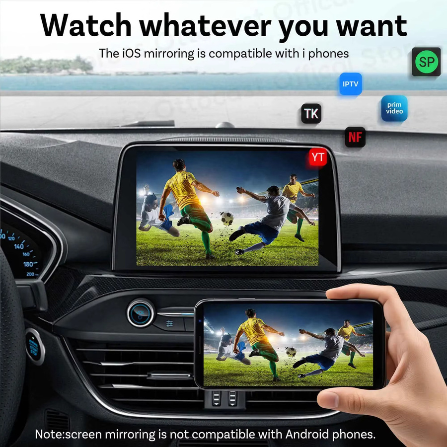 Ottocast Mini Air Tiny Cube 4.0 Kabelloser CarPlay und Android Auto Adapter in Schwarz mit USB-A und USB-C Anschluss für iPhone iOS Bildschirmübertragung - Bild 3