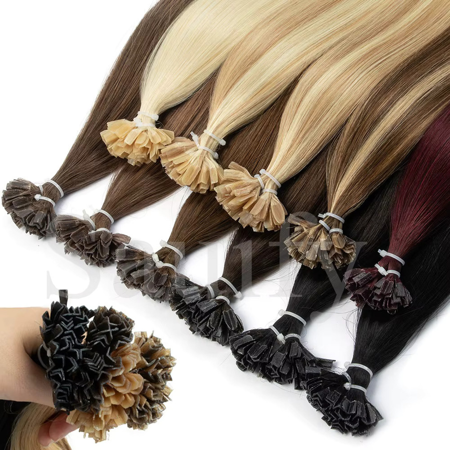 isheeny Echthaar-Extensions Keratin-Spitzen, Schwarz Braun, 50 Stück - Bild 2