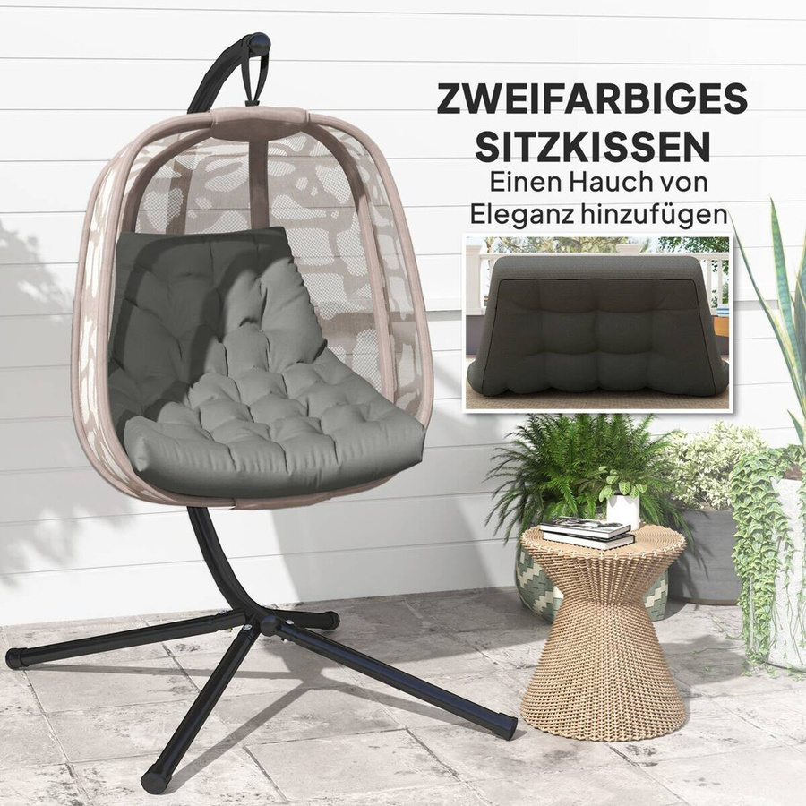 Outsunny Sitzkissen grau aus Schaumstoff mit Polyesterbezug, B/H/L: 100 x 8 x 120 cm - Bild 1