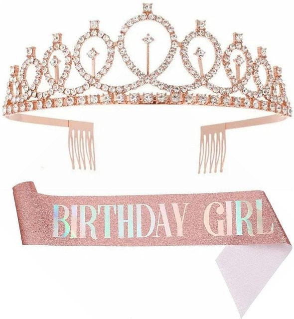Neoglint Tiara Set, Schärpe, Strass, weiß, Frauen, Mädchen - Bild 1