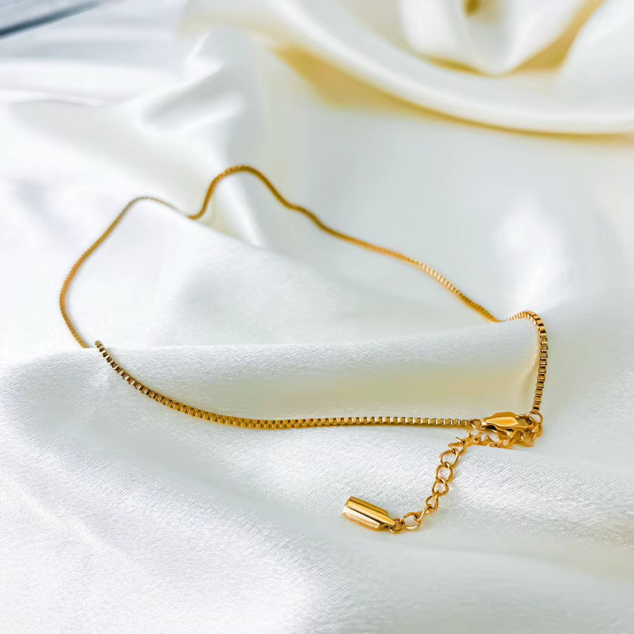 St.delan Kastenkette, 14K vergoldet, Edelstahl, Gold, Damen - Bild 2