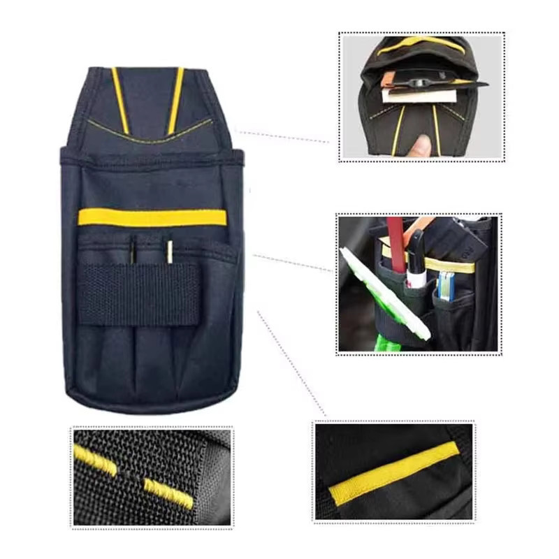 Professionelle Elektriker Werkzeugtasche aus Oxford-Gewebe in Schwarz mit Multi-Taschen, B/H/T: 25,0 x 13,0 x 0 cm - Bild 2
