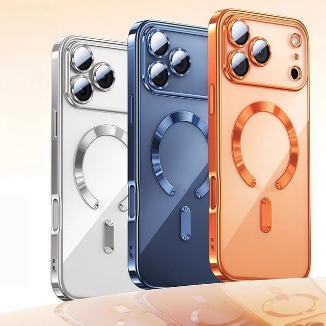 MagSafe Magnetische Handyhülle für Apple iPhone 17 Pro Max, iPhone 17 Pro und iPhone 17 Air, transparente Stoßfänger-Hülle mit galvanisierter Oberfläche - Bild 1