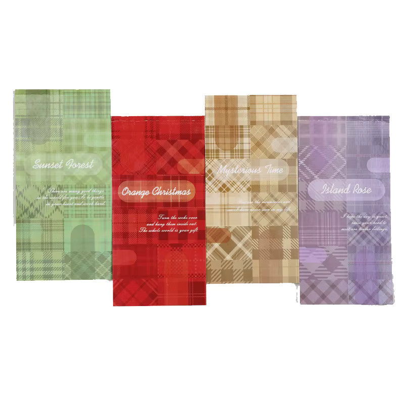 20 Stück Vintage Plaid Serie Aufkleber in Multicolour für Tagebuch, Album und Scrapbooking als DIY Deko-Material - Bild 3