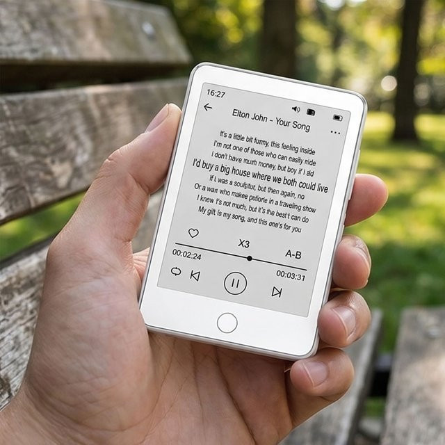 Famue E-Ink E-Book-Reader und MP3-Player mit 64 GB Speicher, 3,5 Zoll Display, Bluetooth und Augenfreundlichem Display in Weiß - Bild 1